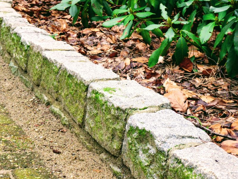 Stone Curbing in a Garden Bed